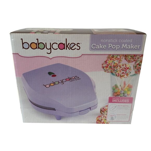 Babycakes Cake Pop Maker CP-70 Purple Nonstick Fork Recipes NEW Donut Holes - Picture 1 of 10